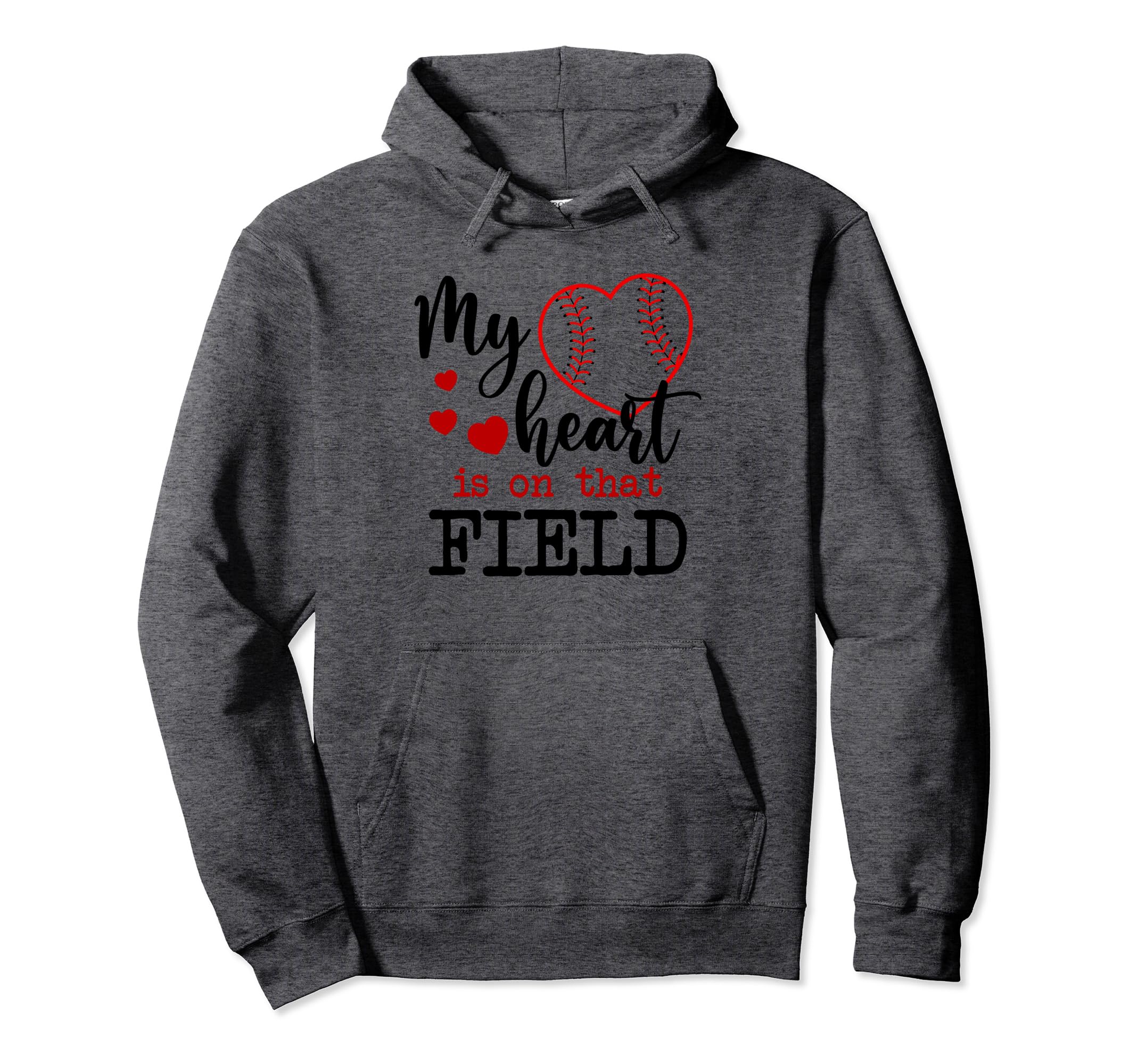 My Heart Is That Field Ballpark T Hoodie - Casual Everyday Wear Men Women - T-Shirt, Sweatshirt, Hoodie