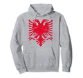 Albania Red Eagle Flag Distressed Hoodie - Casual Everyday Wear for Adults - T-Shirt, Sweatshirt, Hoodie