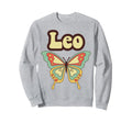 Leo Zodiac Butterfly Boho Sweatshirt - Minimalist Print for Adults - T-Shirt, Sweatshirt, Hoodie