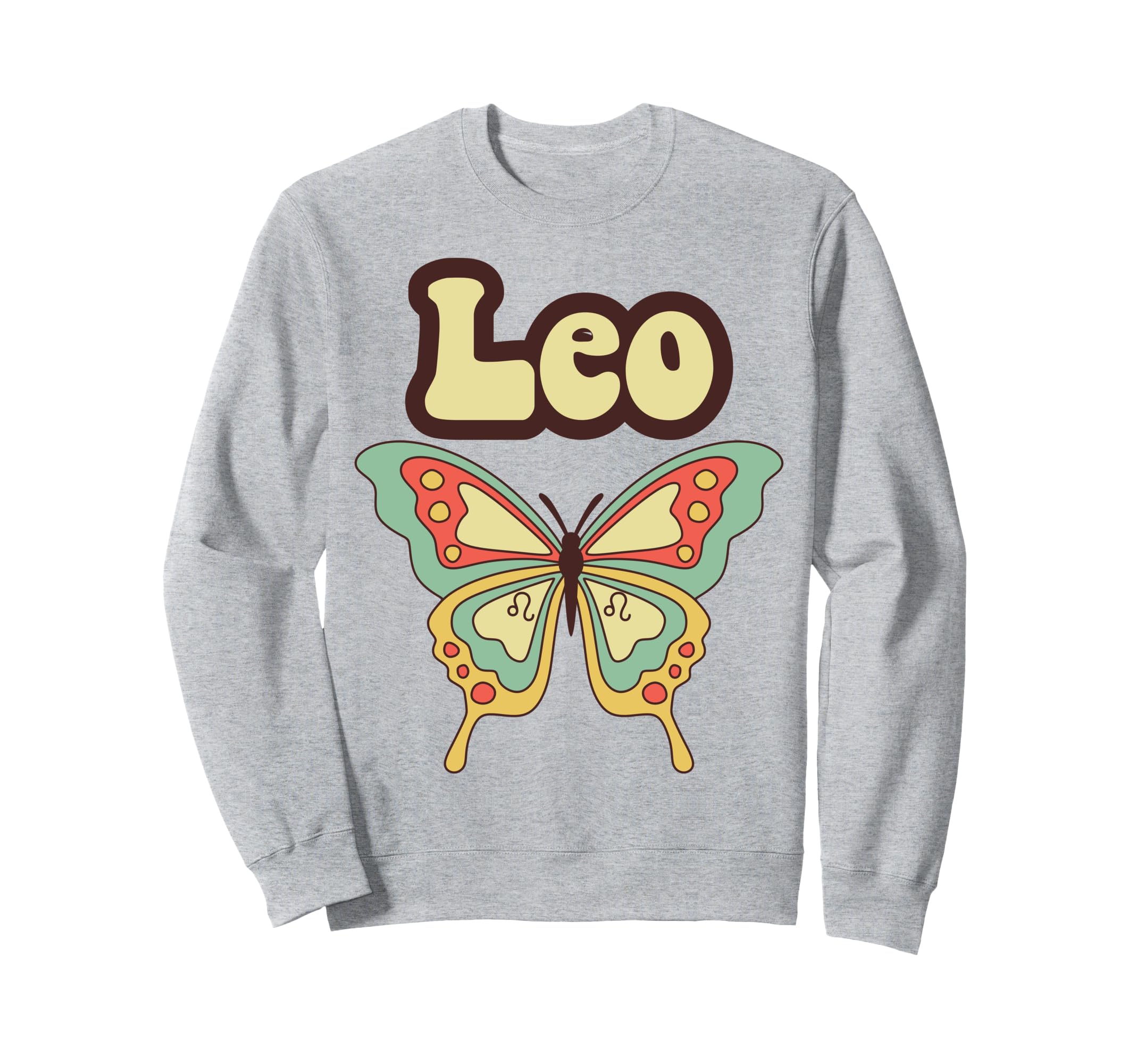 Leo Zodiac Butterfly Boho Sweatshirt - Minimalist Print for Adults - T-Shirt, Sweatshirt, Hoodie