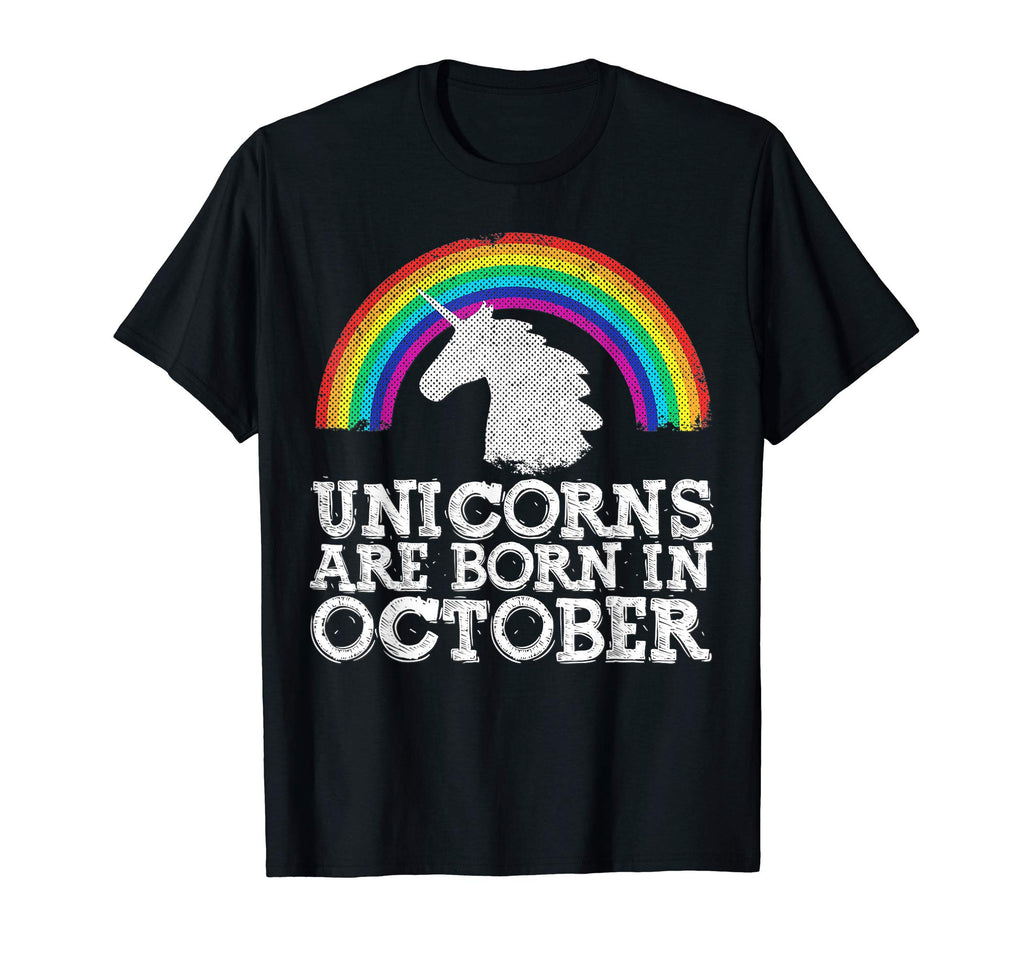 October Birthday Unicorn Gifts T-Shirt - Minimalist Print Men Women - T-Shirt, Sweatshirt, Hoodie