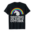 October Birthday Unicorn Gifts T-Shirt - Minimalist Print Men Women - T-Shirt, Sweatshirt, Hoodie