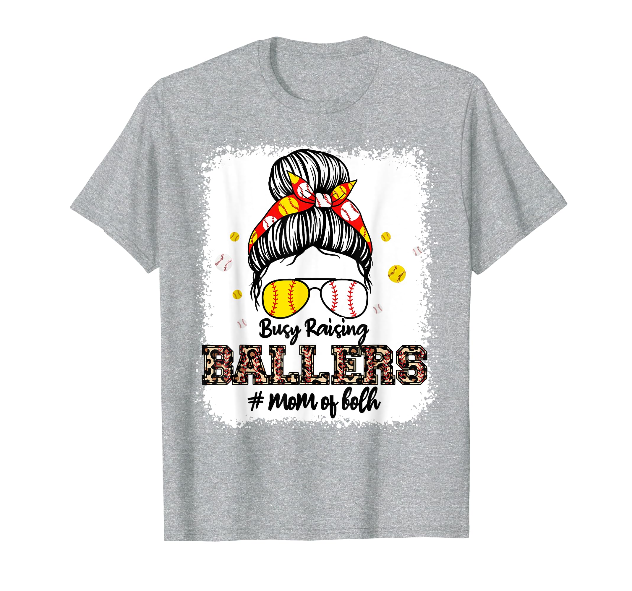 Mom Both Baseball Softball Busy Raising T-Shirt - Custom Art Print Unisex - T-Shirt, Sweatshirt, Hoodie