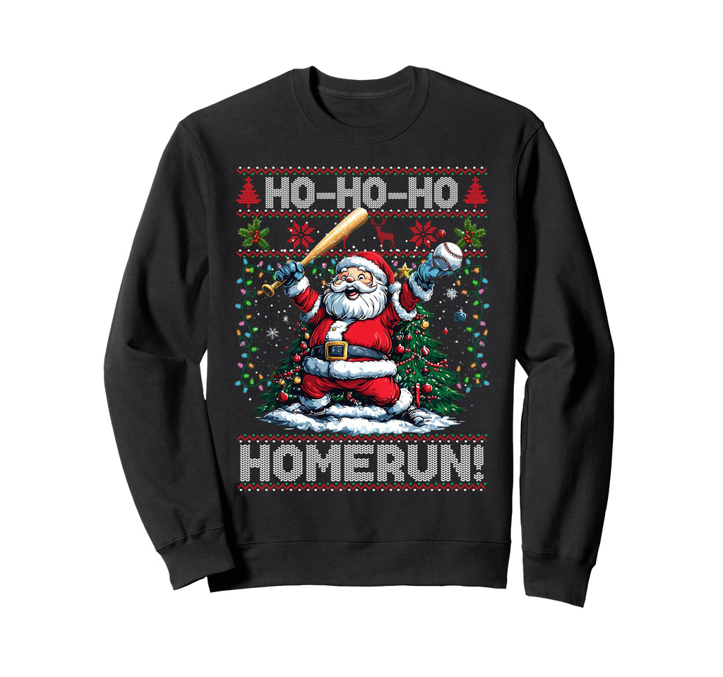 Merry Santa Playing Baseball Ballplayers Sweatshirt - Unique Graphic Unisex - T-Shirt, Sweatshirt, Hoodie