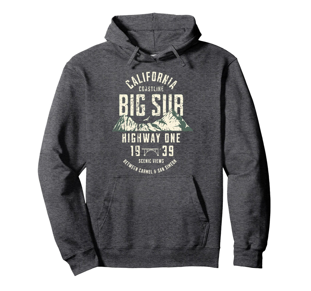 California Coastline Big Sur Distressed Hoodie - Novelty Apparel Men Women - T-Shirt, Sweatshirt, Hoodie