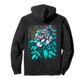 Backprint Japanese Vaporwave Flowers Hoodie - Unique Graphic for Adults - T-Shirt, Sweatshirt, Hoodie