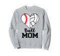 Ball Mom Funny Baseball Volleyball Sweatshirt - Unique Graphic Men Women - T-Shirt, Sweatshirt, Hoodie