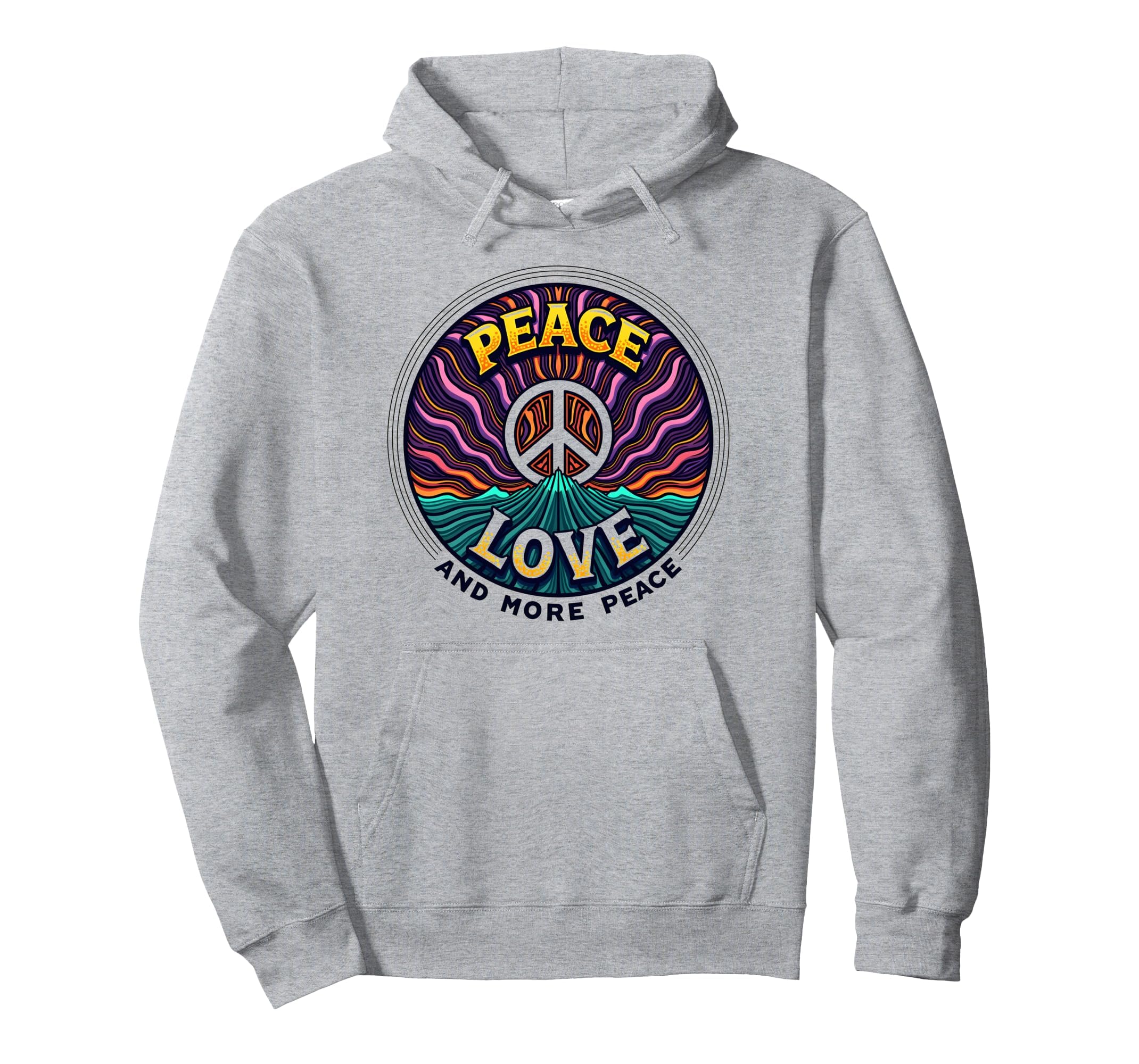 Hippie Peace Love 60S Groovy Psychedelic Hoodie - Novelty Apparel Unisex - T-Shirt, Sweatshirt, Hoodie