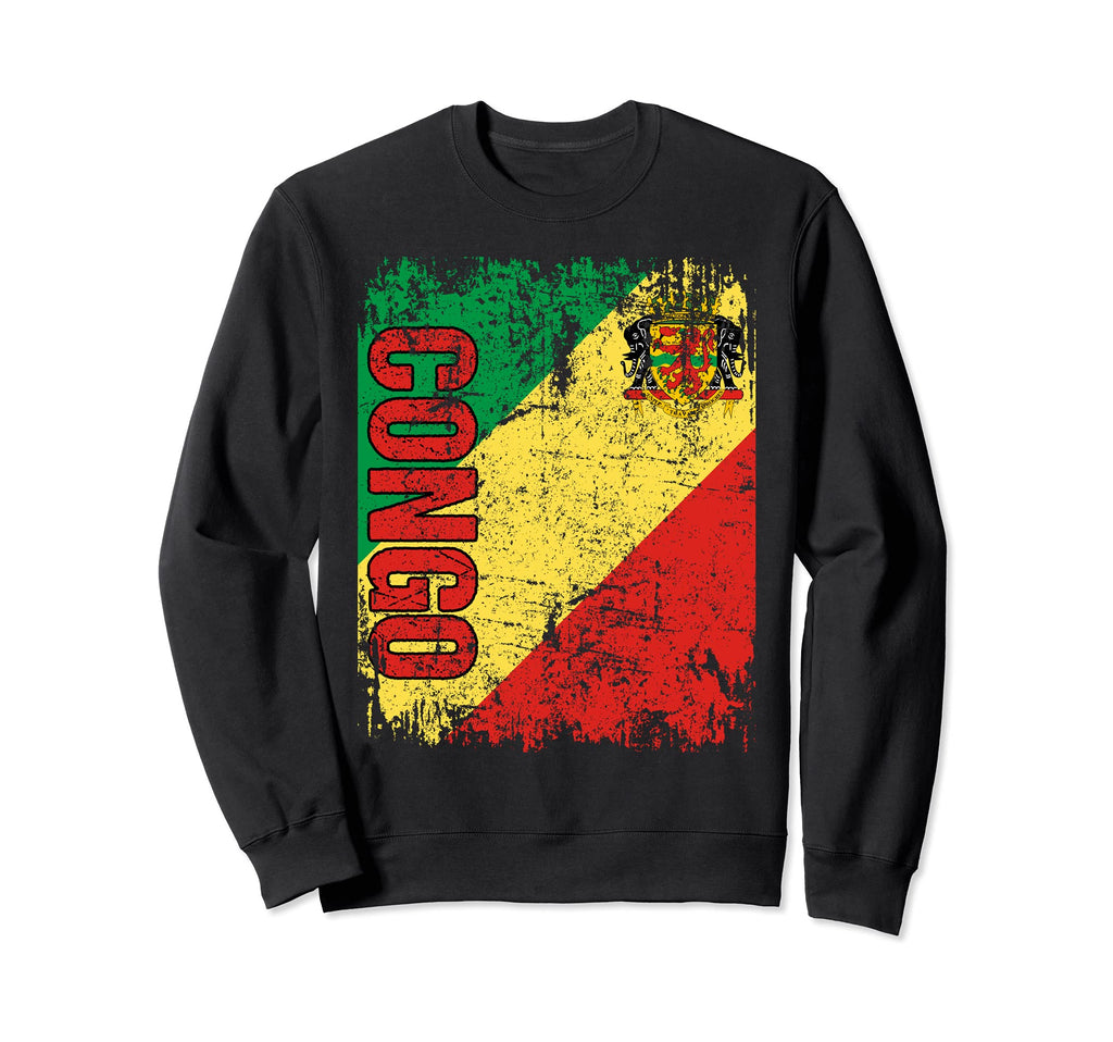 Congo Flag Distressed Congo Sweatshirt - Graphic Print Men Women - T-Shirt, Sweatshirt, Hoodie