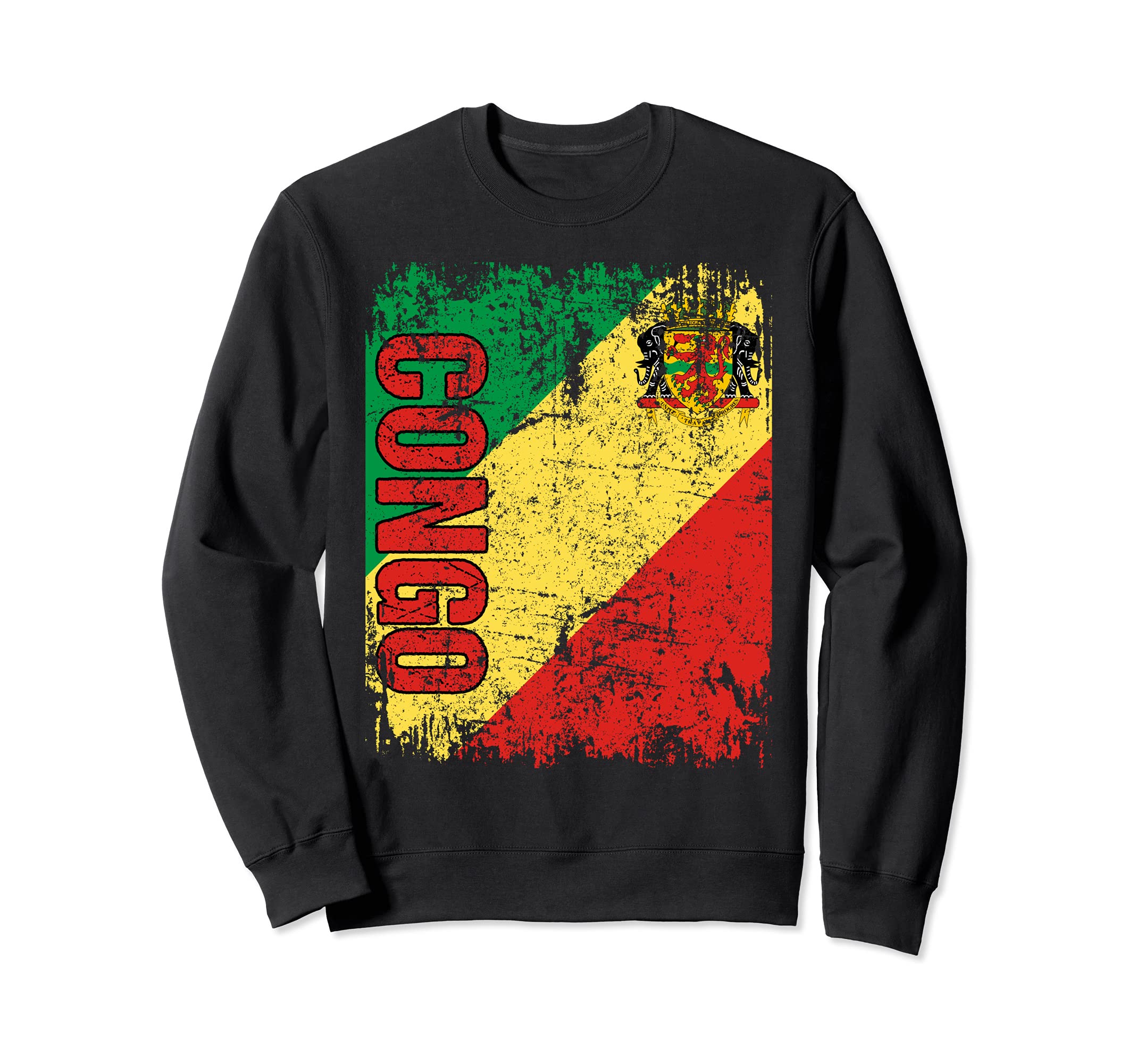 Congo Flag Distressed Congo Sweatshirt - Graphic Print Men Women - T-Shirt, Sweatshirt, Hoodie