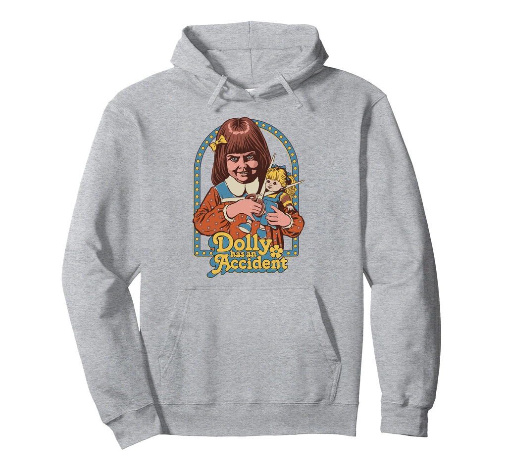 Steven Rhodes Dolly Has Accident Hoodie - Fun Novelty Design for Adults - T-Shirt, Sweatshirt, Hoodie