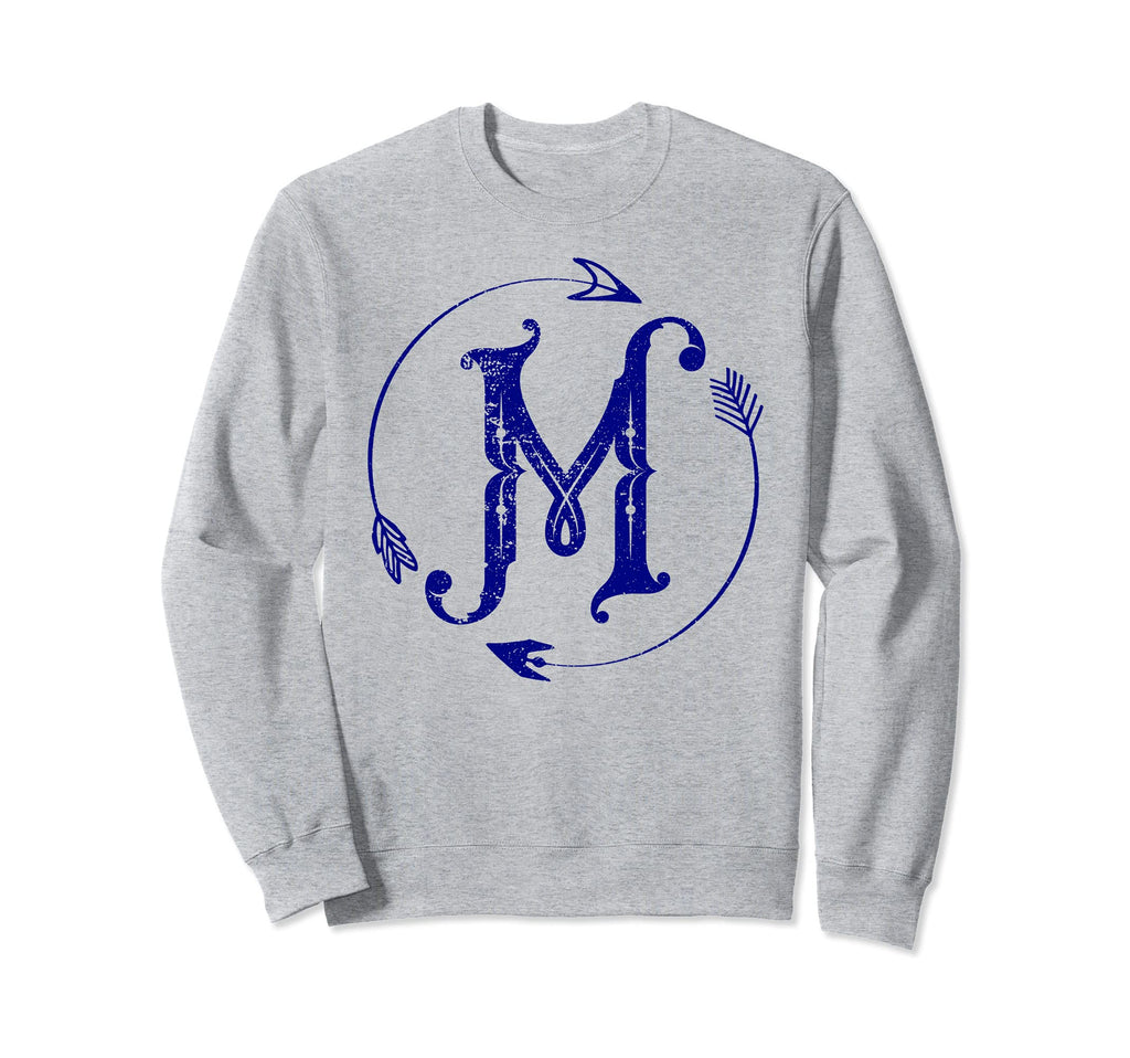 Initial M Monogram Boho Name Sweatshirt - Aesthetic Graphic for Adults - T-Shirt, Sweatshirt, Hoodie