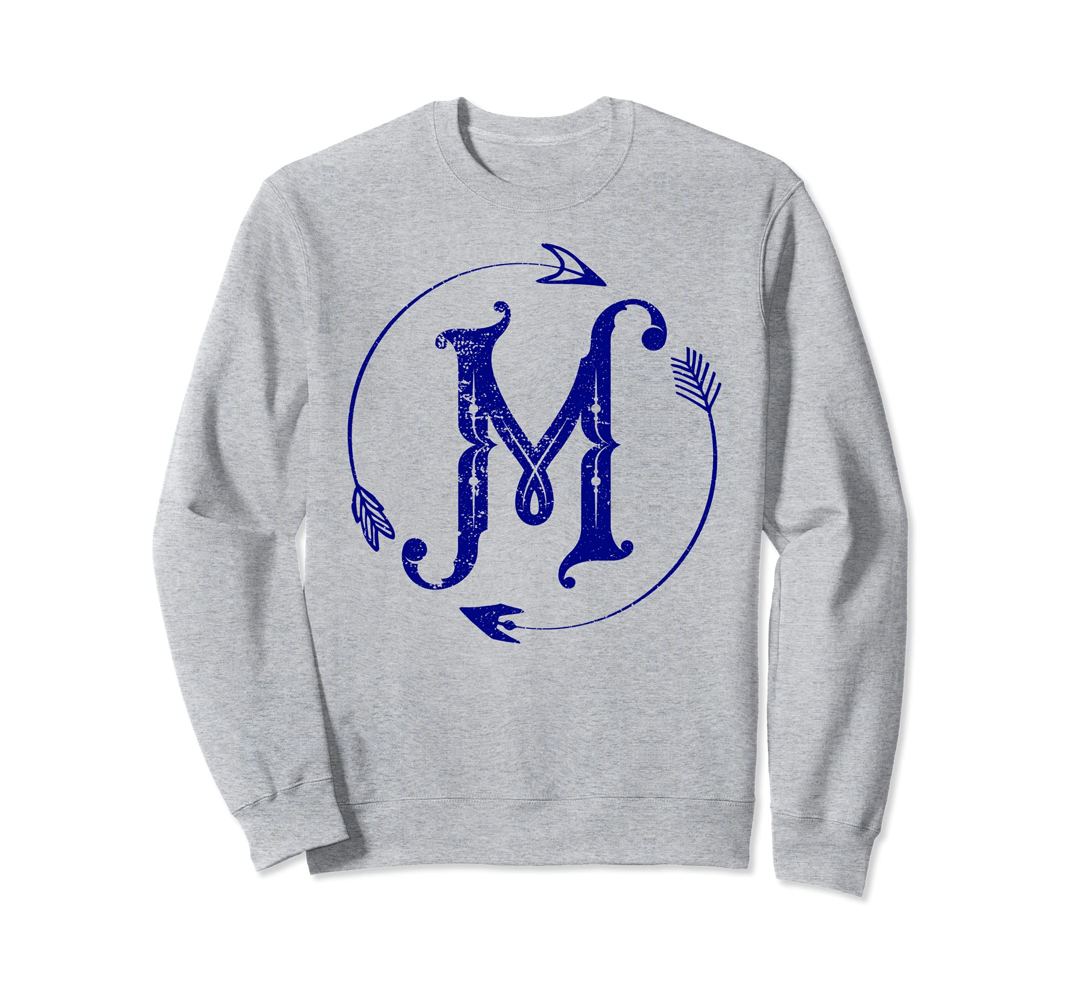 Initial M Monogram Boho Name Sweatshirt - Aesthetic Graphic for Adults - T-Shirt, Sweatshirt, Hoodie