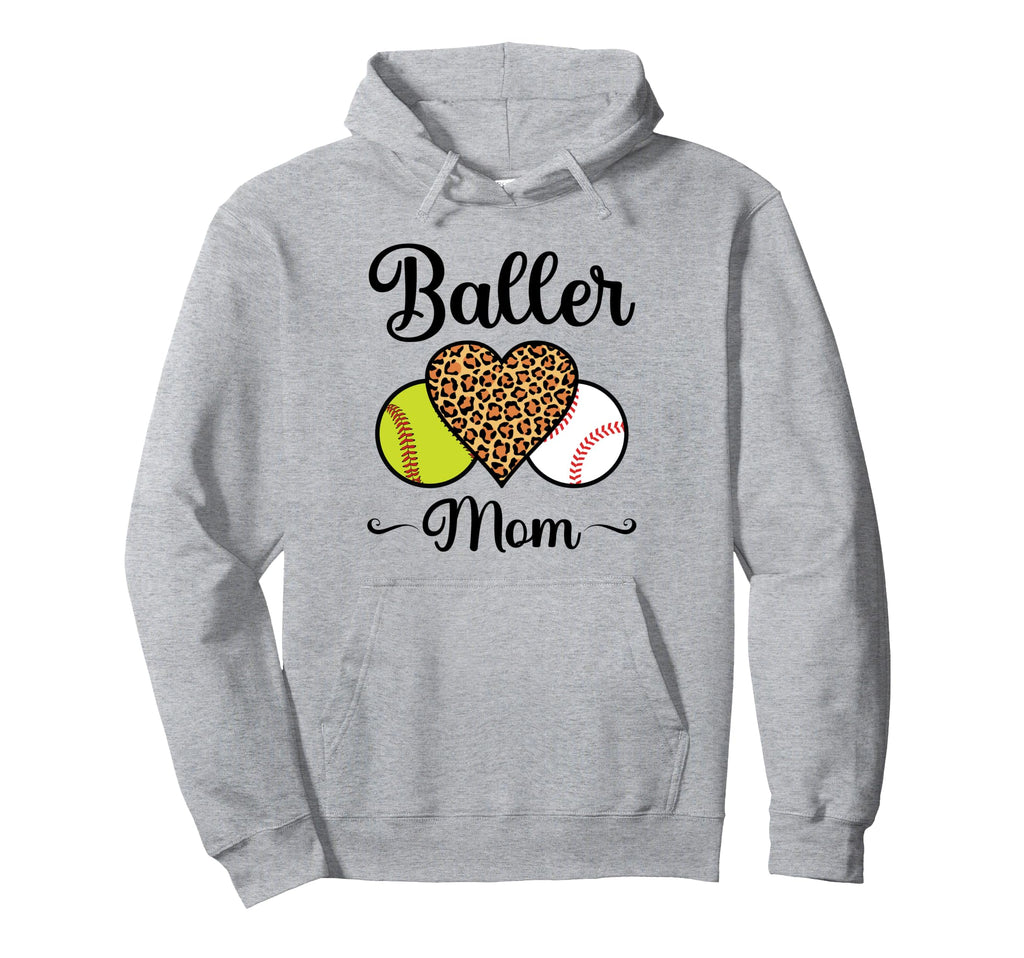 Baller Mom Softball Baseball Hoodie - Aesthetic Graphic for Adults - T-Shirt, Sweatshirt, Hoodie