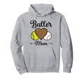 Baller Mom Softball Baseball Hoodie - Aesthetic Graphic for Adults - T-Shirt, Sweatshirt, Hoodie