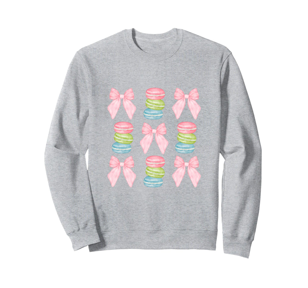 Macarons And Bows Coquette Sweatshirt - Minimalist Print for Adults - T-Shirt, Sweatshirt, Hoodie