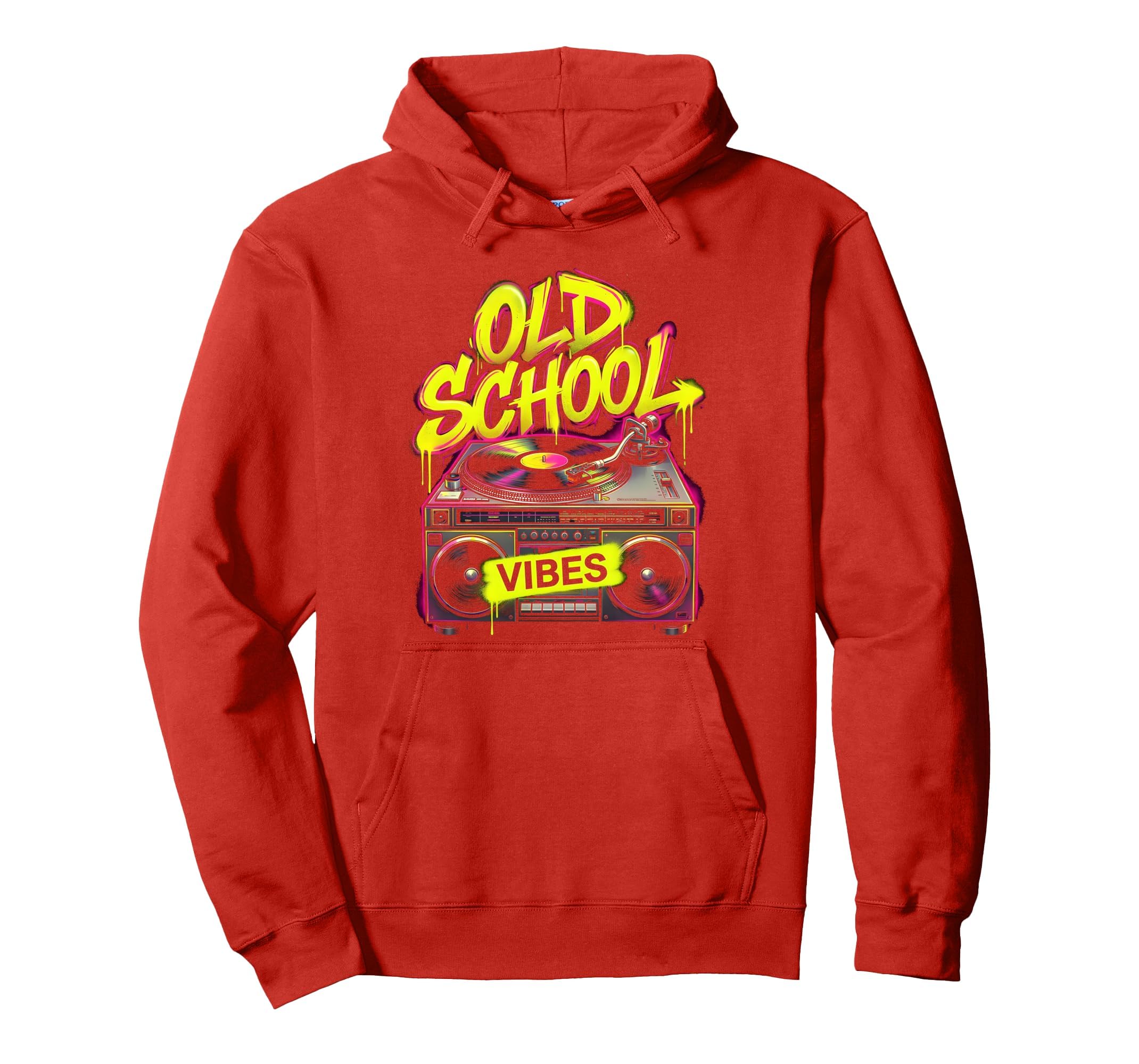 Old School Vibes Hip Hop Hoodie - Fun Novelty Design for Adults - T-Shirt, Sweatshirt, Hoodie