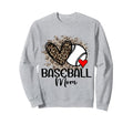 Baseball Mom Funny Leopard Heart Sweatshirt - Minimalist Print for Adults - T-Shirt, Sweatshirt, Hoodie