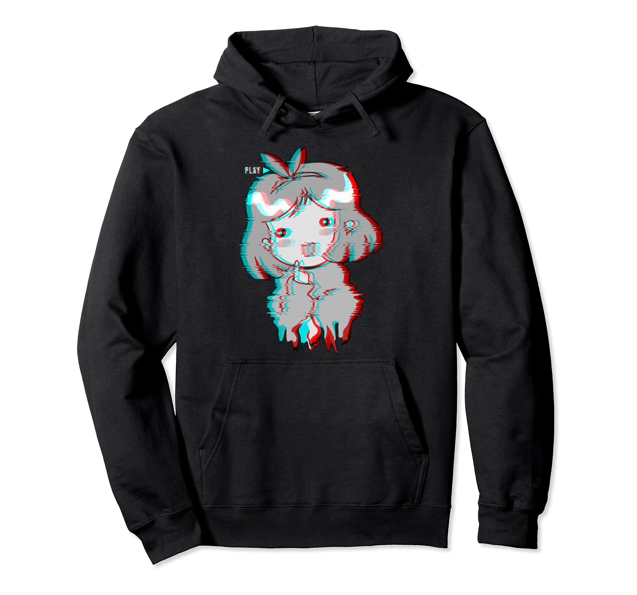 Vaporwave Aesthetic Glitch Edgy Hoodie - Casual Everyday Wear for Adults - T-Shirt, Sweatshirt, Hoodie