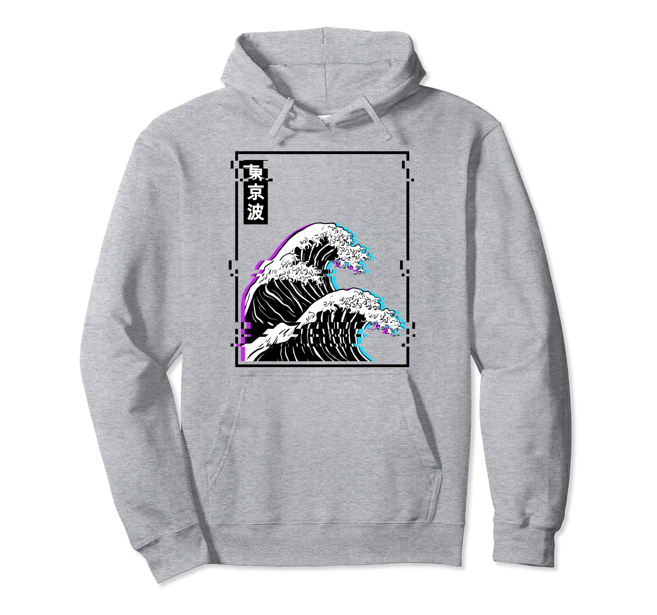 Japanese Wave Glitch Pastel Goth Art Hoodie - Custom Art Print for Adults - T-Shirt, Sweatshirt, Hoodie
