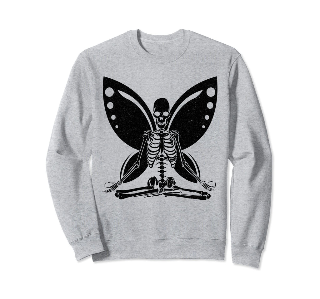 Yoga Skeleton Butterfly Fairy Grunge Sweatshirt - Aesthetic Graphic Unisex - T-Shirt, Sweatshirt, Hoodie