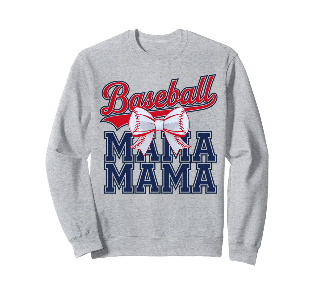 Baseball Mama Coquette Bow Baseball Sweatshirt - Trendy Graphic for Adults - T-Shirt, Sweatshirt, Hoodie