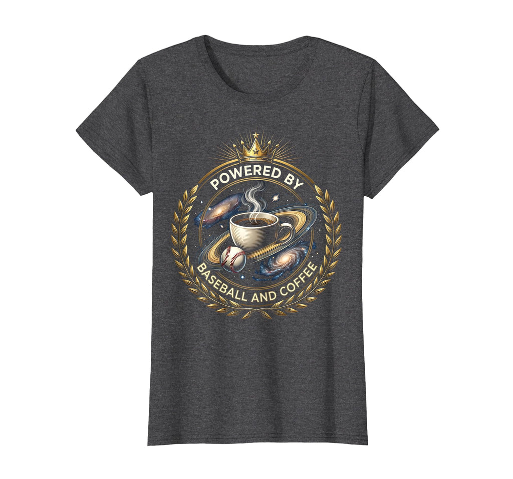 Powered Baseball And Coffee Baseball Mom T-Shirt - Custom Art Print Unisex - T-Shirt, Sweatshirt, Hoodie