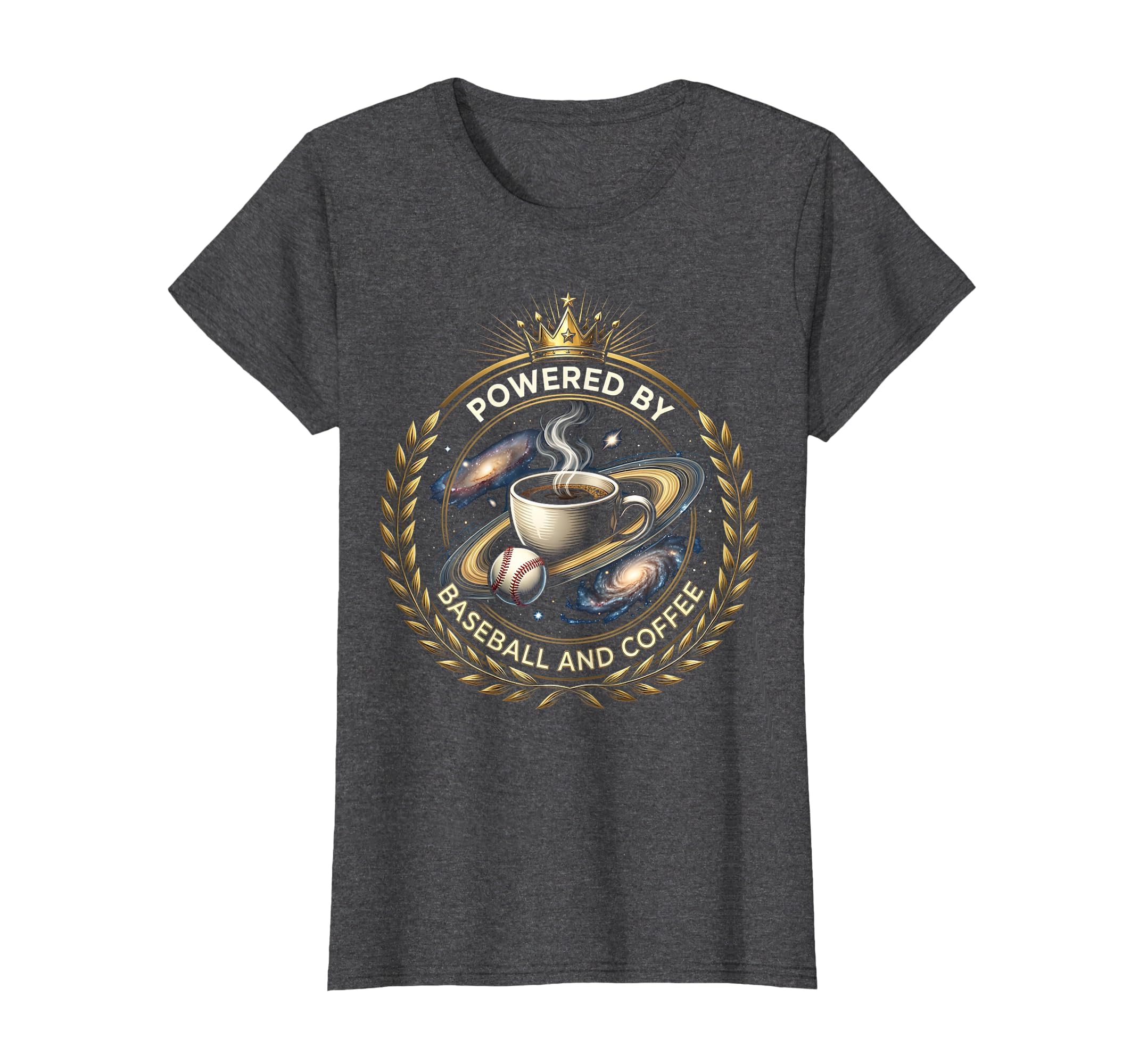Powered Baseball And Coffee Baseball Mom T-Shirt - Custom Art Print Unisex - T-Shirt, Sweatshirt, Hoodie