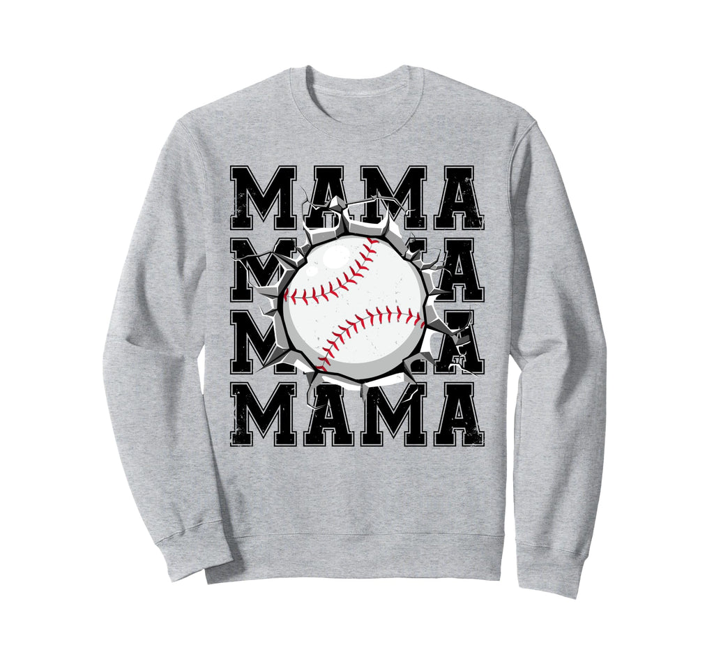 Baseball Mama Cracked Wall Family Sweatshirt - Unique Graphic Men Women - T-Shirt, Sweatshirt, Hoodie