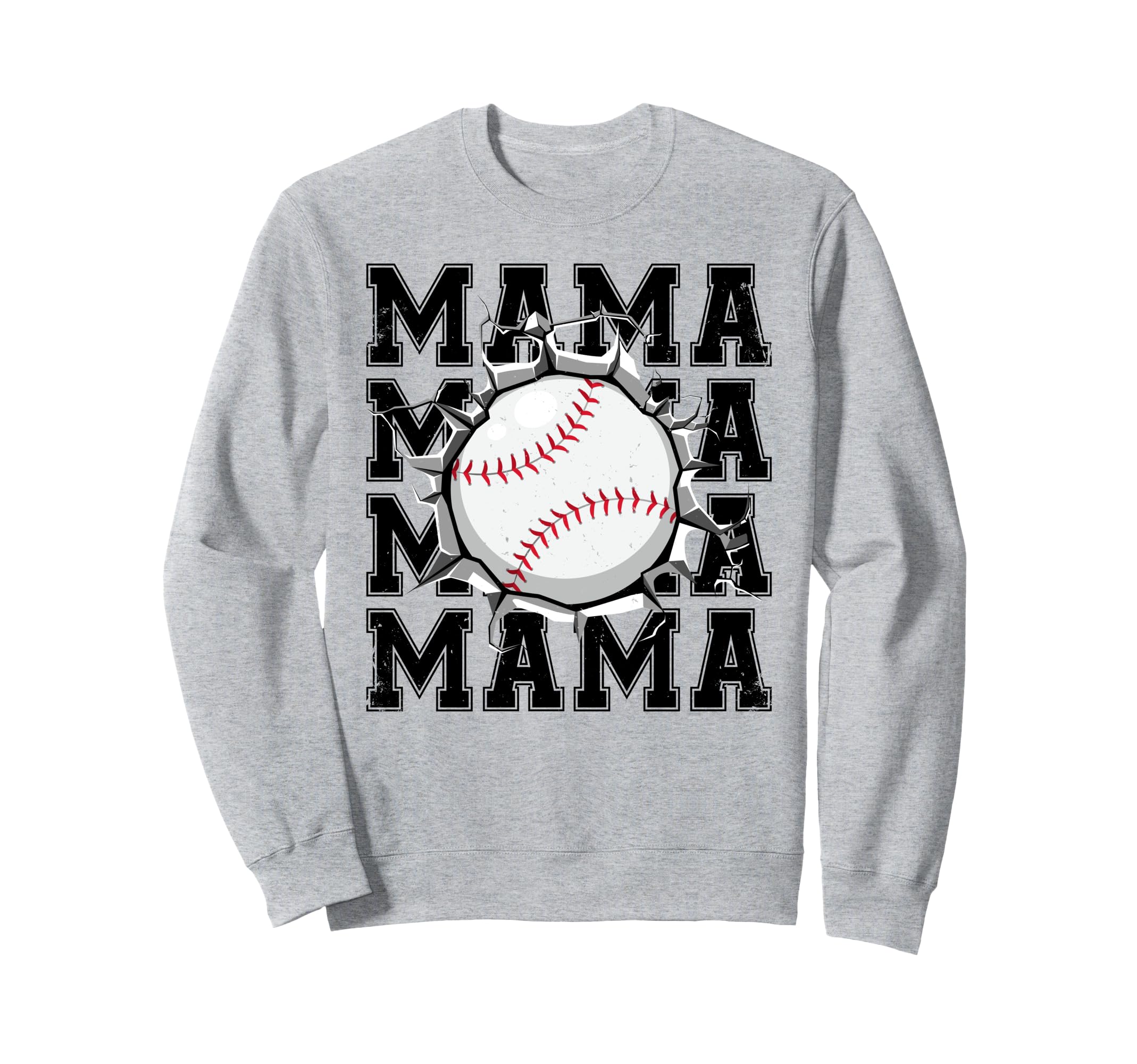Baseball Mama Cracked Wall Family Sweatshirt - Unique Graphic Men Women - T-Shirt, Sweatshirt, Hoodie