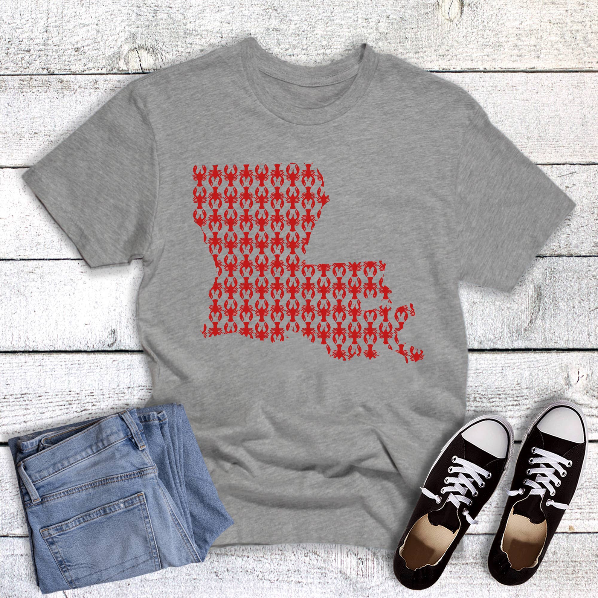 Louisiana State Crawfish Graphic - Adult & Kids T-Shirts, Sweatshirts & Hoodies apparel design preview 1