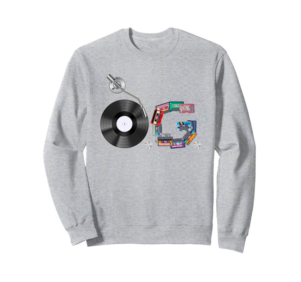 Old School Og Hip Hop Head Vinyl Cds Sweatshirt - Trendy Graphic Men Women - T-Shirt, Sweatshirt, Hoodie