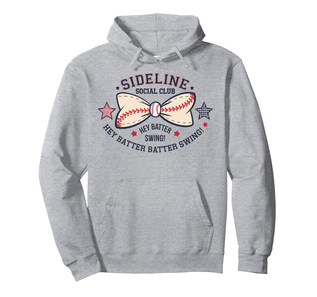 Funny Baseball Sideline Social Hoodie - Casual Everyday Wear for Adults - T-Shirt, Sweatshirt, Hoodie