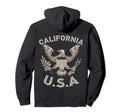 California Usa Patriot Eagle Distressed Hoodie - Trendy Graphic Men Women - T-Shirt, Sweatshirt, Hoodie