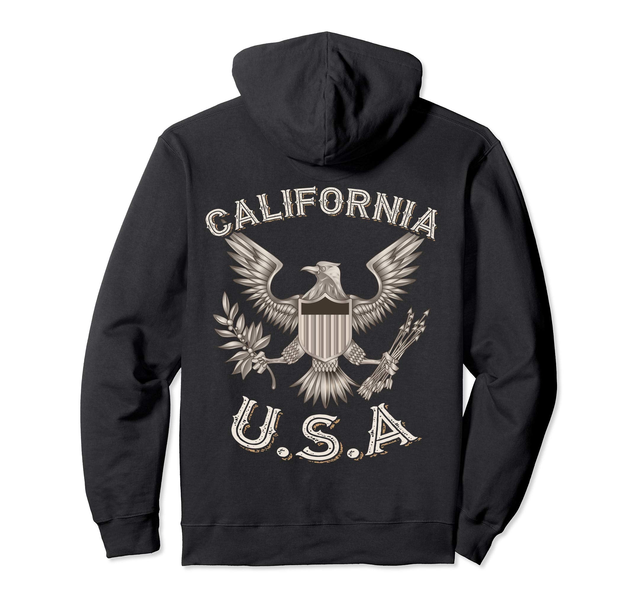 California Usa Patriot Eagle Distressed Hoodie - Trendy Graphic Men Women - T-Shirt, Sweatshirt, Hoodie