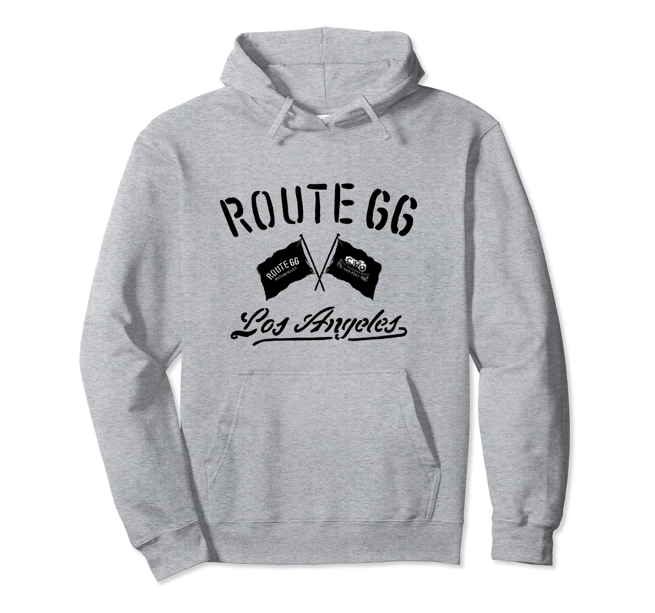 Route 66 Motorcycle Flags Los Angeles Hoodie - Streetwear Style Men Women - T-Shirt, Sweatshirt, Hoodie