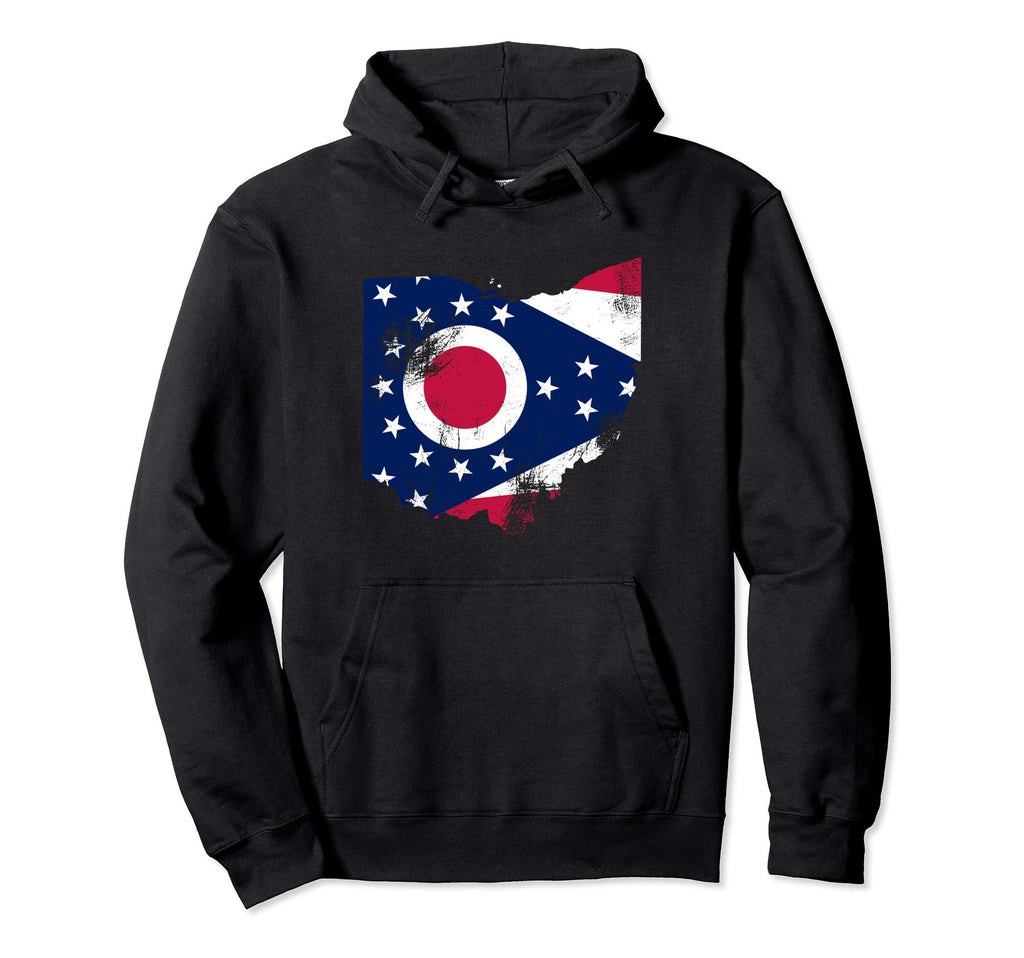 State Ohio Burgee Flag Distressed Hoodie - Custom Art Print Unisex - T-Shirt, Sweatshirt, Hoodie