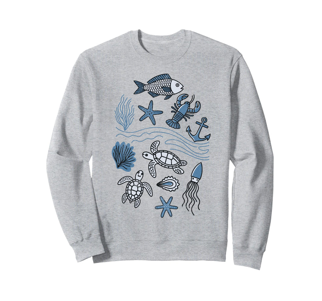90S Fisherman Aesthetic Fish Beachy Ocean Sweatshirt - Graphic Print Unisex - T-Shirt, Sweatshirt, Hoodie