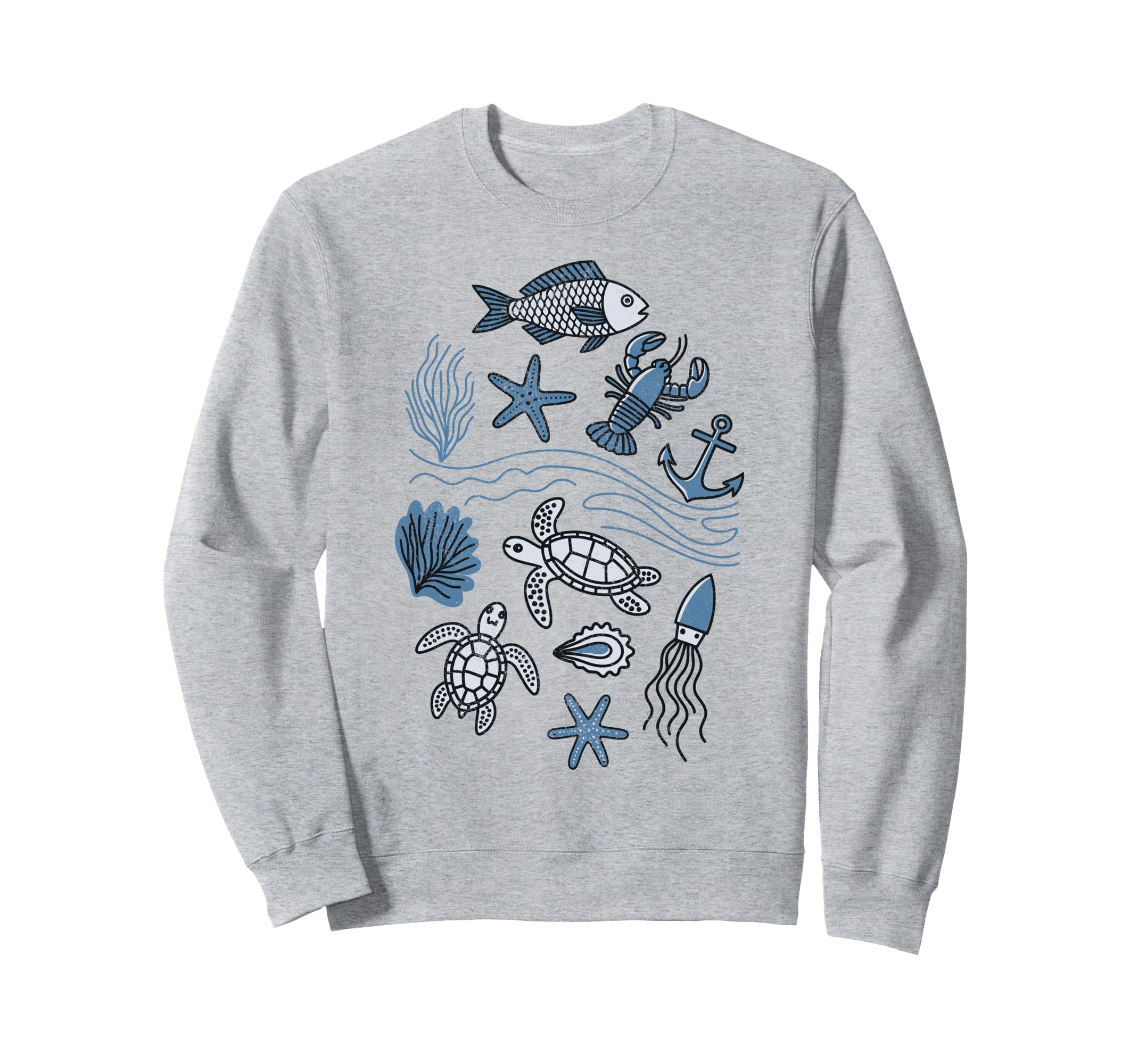 90S Fisherman Aesthetic Fish Beachy Ocean Sweatshirt - Graphic Print Unisex - T-Shirt, Sweatshirt, Hoodie