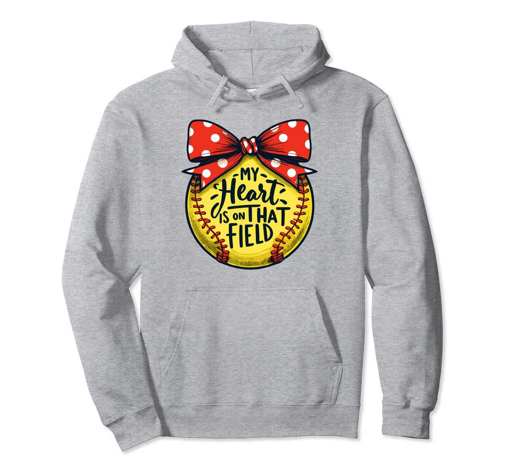 My Heart Is That Field Baseball Softball Hoodie - Trendy Graphic Men Women - T-Shirt, Sweatshirt, Hoodie