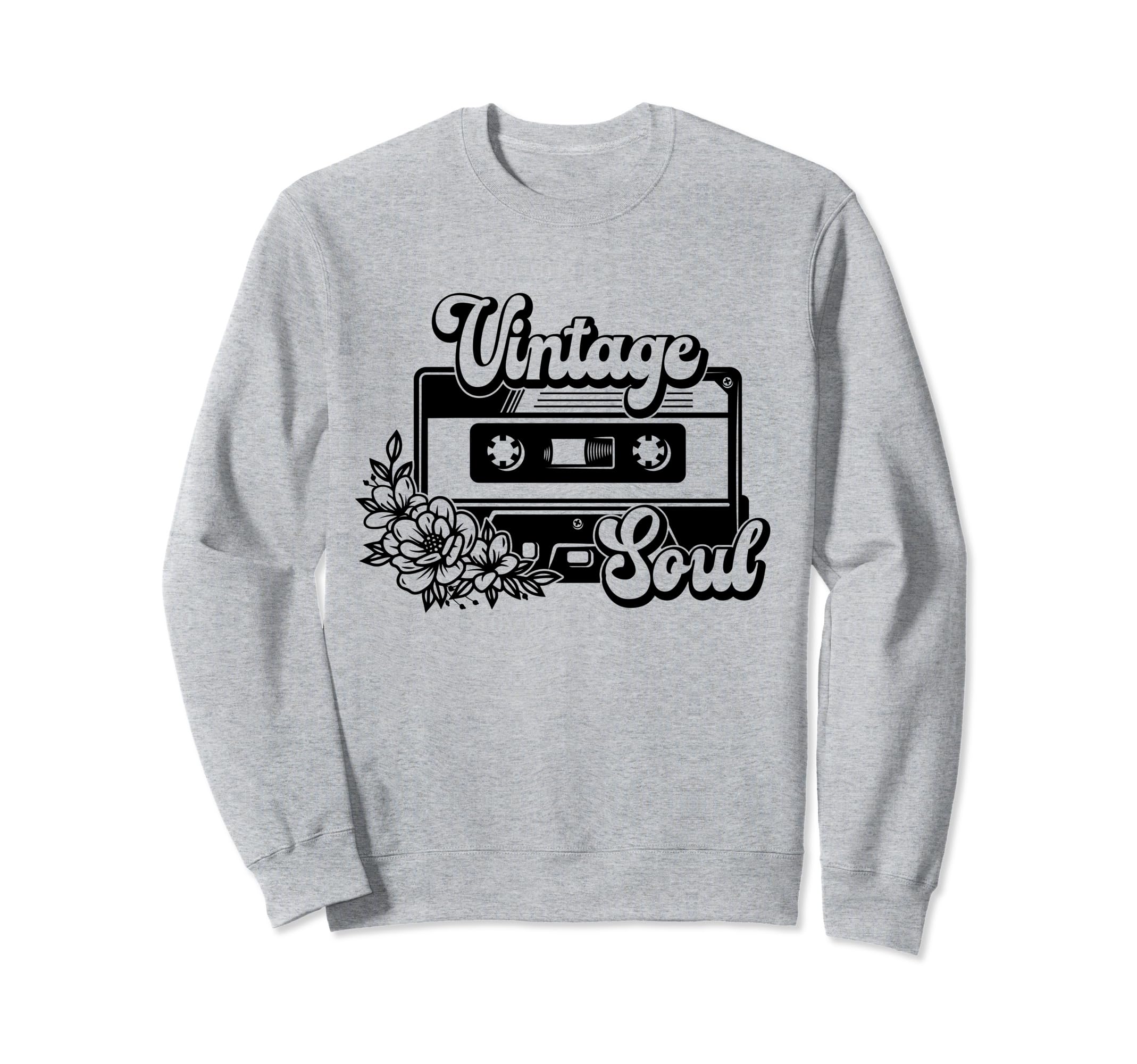 Soul Floral Cassette Tape Music Sweatshirt - Unique Graphic for Adults - T-Shirt, Sweatshirt, Hoodie