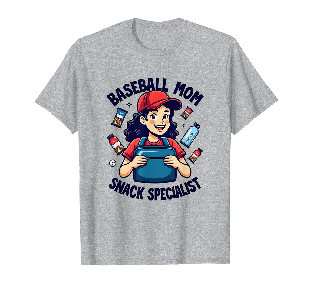 Baseball Mom Snack Specialist Sports T-Shirt - Minimalist Print for Adults - T-Shirt, Sweatshirt, Hoodie