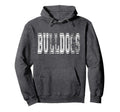 Bulldogs Mascot Distressed School Hoodie - Trendy Graphic for Adults - T-Shirt, Sweatshirt, Hoodie