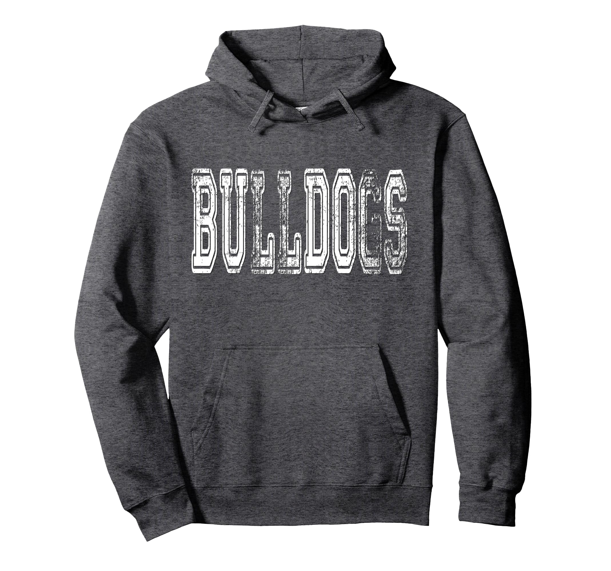 Bulldogs Mascot Distressed School Hoodie - Trendy Graphic for Adults - T-Shirt, Sweatshirt, Hoodie