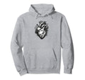 Gothic Heart Barbed Wire Distressed Hoodie - Custom Art Print for Adults - T-Shirt, Sweatshirt, Hoodie