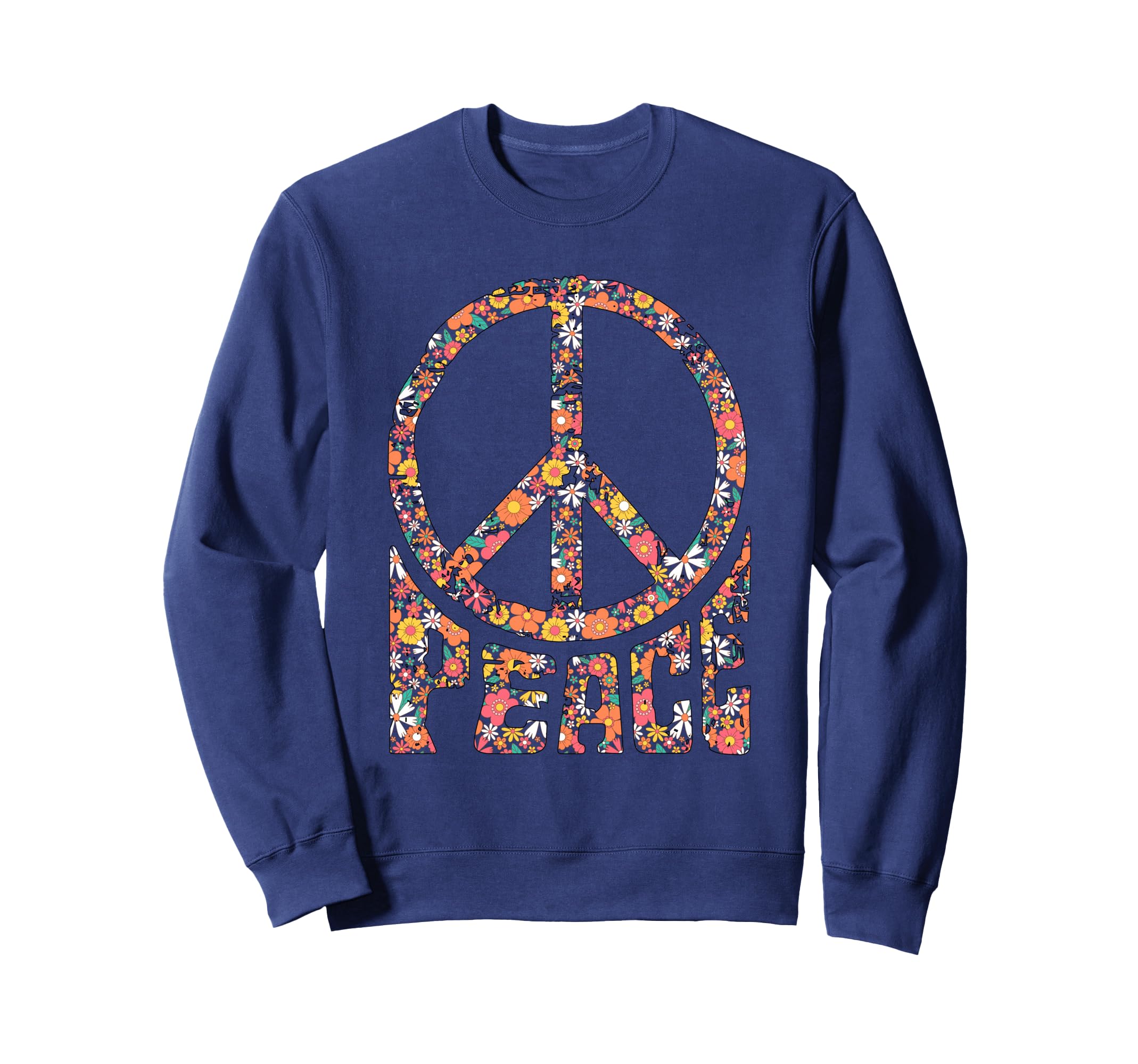 Peace Sign 60S 70S Flower Peace Sweatshirt - Minimalist Print for Adults - T-Shirt, Sweatshirt, Hoodie