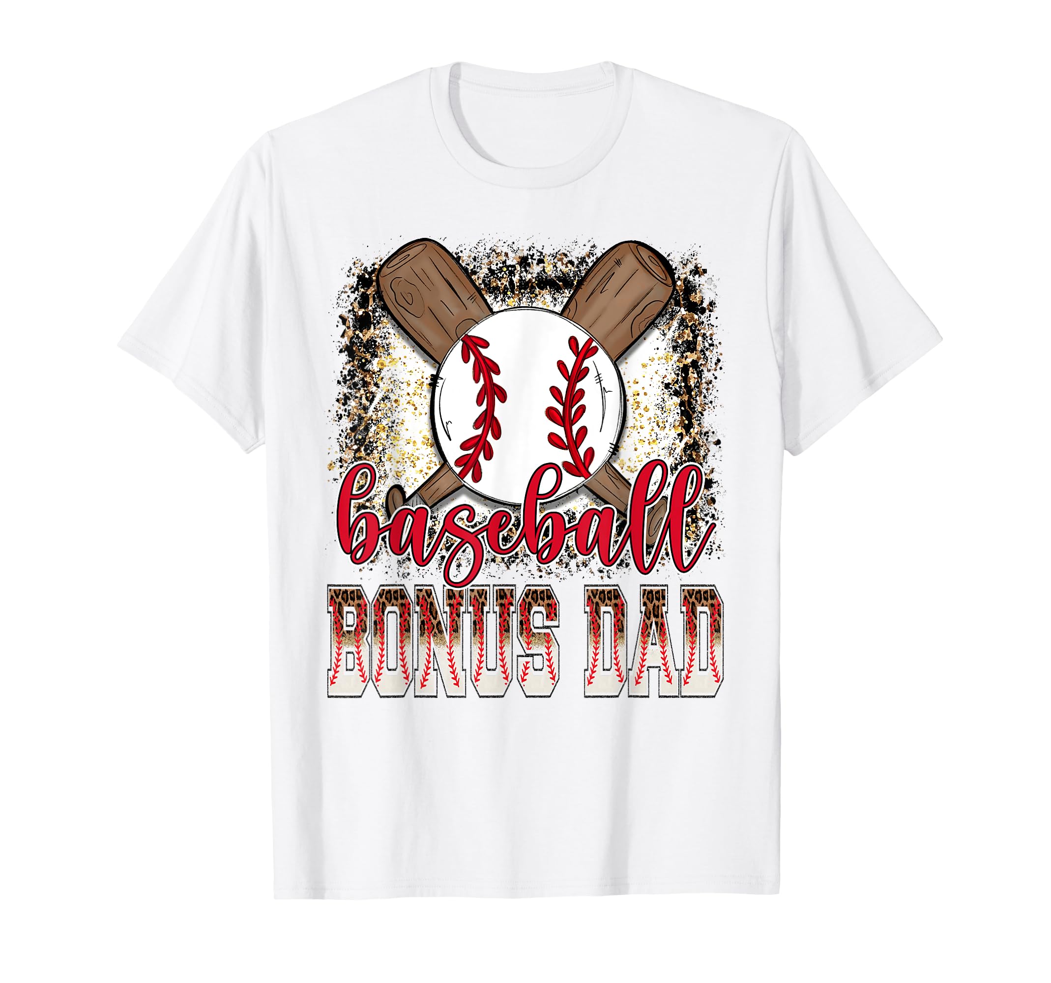Baseball Bonus Dad Leopard Proud Ball Bonus T-Shirt - Graphic Print Unisex - T-Shirt, Sweatshirt, Hoodie