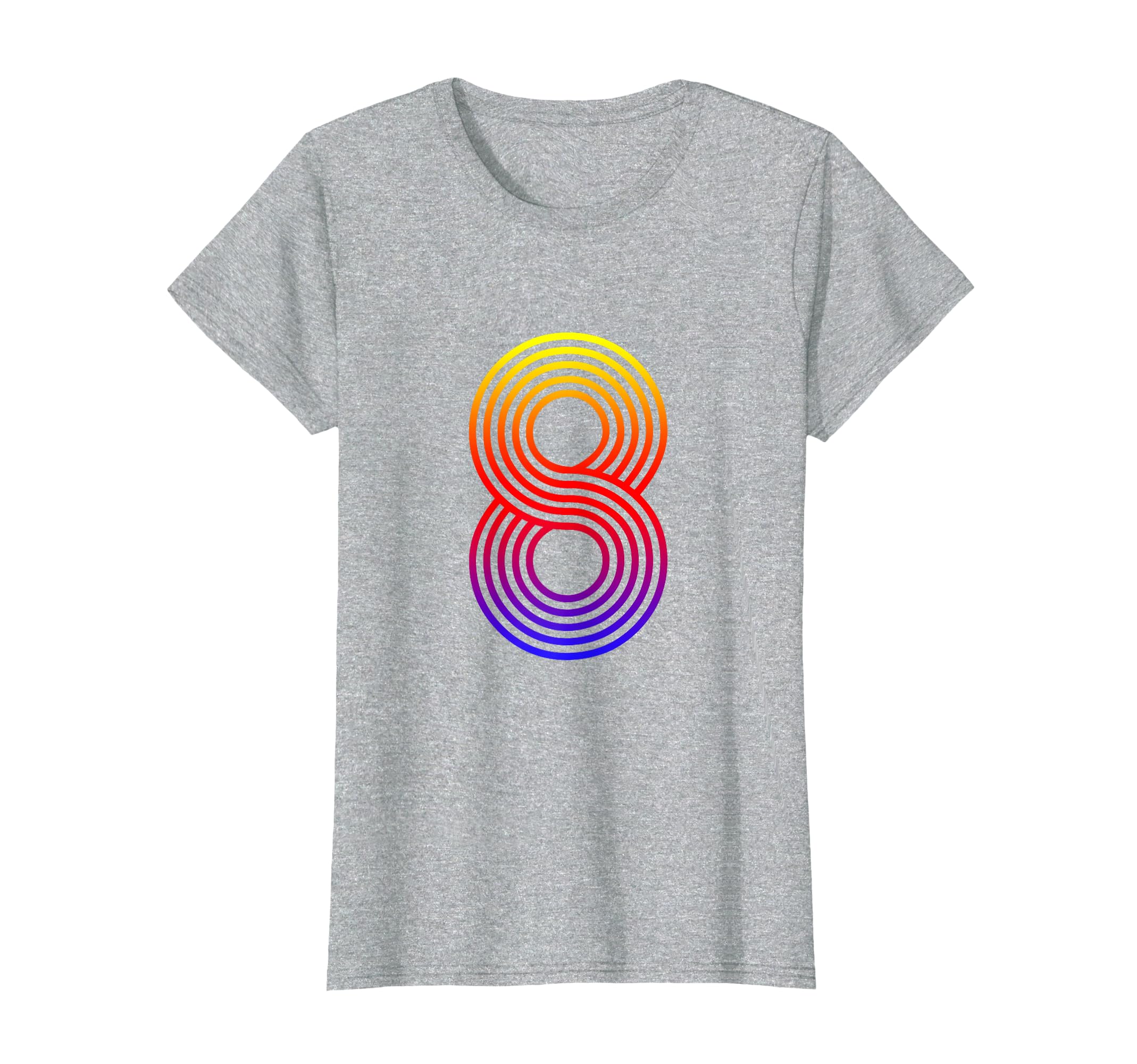Number 8 Birthday Gift Disco Rainbow T-Shirt - Novelty Apparel Unisex - T-Shirt, Sweatshirt, Hoodie