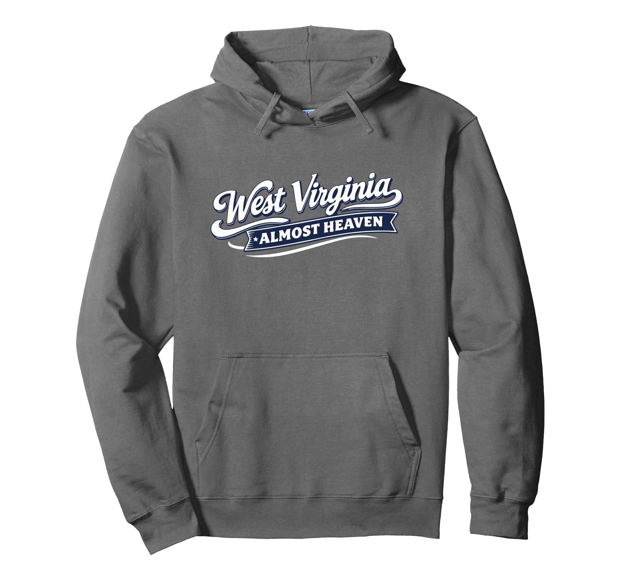 West Virginia Script Almost Heaven Hoodie - Novelty Apparel for Adults - T-Shirt, Sweatshirt, Hoodie