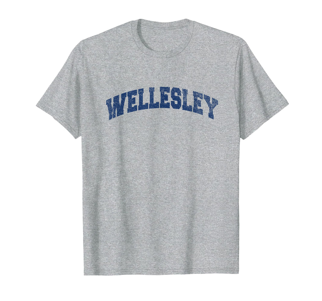 Wellesley Massachusetts Varsity Grey T-Shirt - Trendy Graphic Unisex - T-Shirt, Sweatshirt, Hoodie
